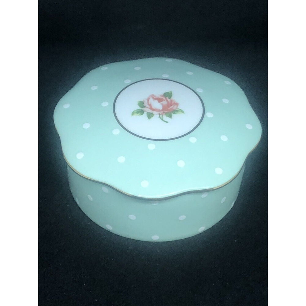 Vintage 1930’s Royal Albert Polka Rose Mini Trinket Box w/ Lid